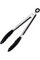 Kitchen Tongs with Silicone Grip, Stainless Steel, 30 cm, Black and Silver