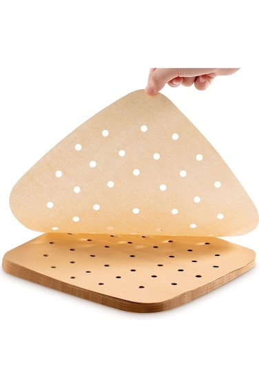 ALMEKAQUZ 100 PCS Square Air Fryer Parchment Paper 8.5 inch Unbleached Square Air Fryer Liners/Stea
