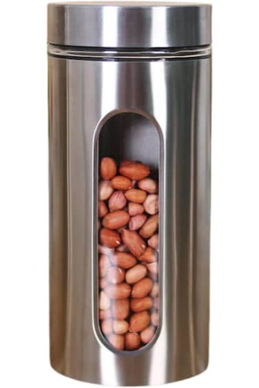 علب زجاجية من الفولاذ المقاوم للصدأ من CCOVERY، مرطبان تخزين للمطبخ، مع نافذة زجاجية وأغطية محكمة الإغلاق، 4