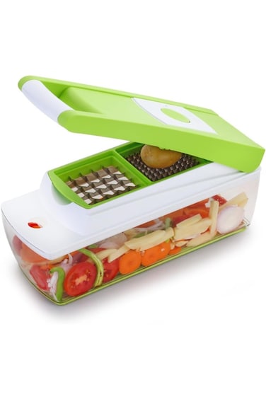 Signoraware 14 in 1 Multi-Purpose Vegetable and Fruit Chopper - Multicolour, Plastic Body, Stainles