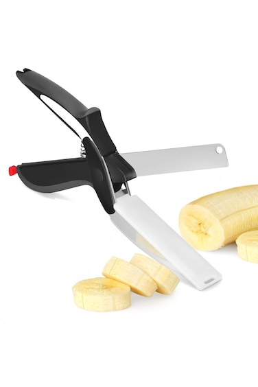 Aputue Kitchen Scissor, Smart Cutting Board Knife, Kitchen Scissors Quick Vegetable Cutter, Knife V