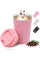 Proxima Direct Coffee Travel Mug, 380ml Stainless Steel Insulated &amp; Reusable Cup with Leak Proof Li