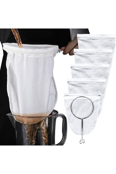 SWIUKPHE Ultra Fine Mesh Strainer Bags, Commercial Grade Reusable Food Strainer with Reinforced Fra