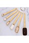 Measuring Spoon Set, Metal Measuring Spoons 6 Pieces for Baking (Gold)
