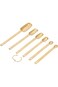 Measuring Spoon Set, Metal Measuring Spoons 6 Pieces for Baking (Gold)