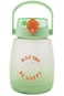 Miniso Plastic Water Bottle with Shoulder Strap for Kids, 1300 ml Capacity, Gradient Green
