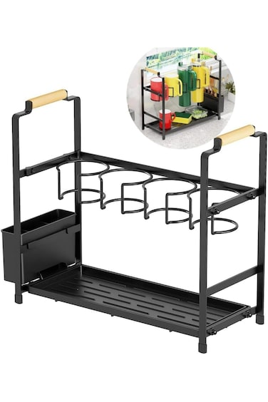 رف منظم زجاجات المياه LBMT لكأس ستانلي، كوب سعة 40 أونصة بمقبض، أدوات تخزين متعددة الوظائف