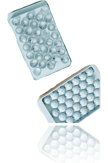 Round Ice Ball Maker Tray with Lid - Multi-Color Sphere Ice Cube Mold for Chilling Drinks, Juice, C