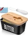 HOOKOR Large Butter Dish with Lid， Monehet Ceramics Butter Keeper Container with Knife and High- Qu