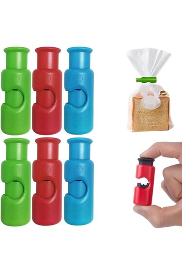 OSHIMA 6 PCS Snack Bag Sealing Clip, Bag Sealing Clips, Plastic Heavy Duty Seal Grips, Squeeze Clip