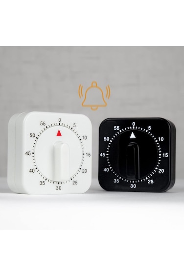 TERRIFI 2-Pack Square 60 Minute Mechanical Kitchen Timer,Chef Cooking Timer Clock with Loud Alarm,N