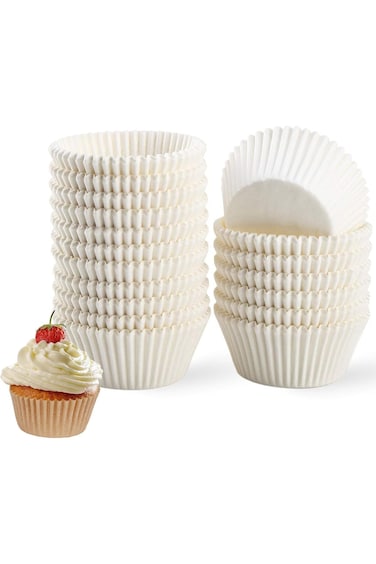 Khazna 500 Count Standard White Cupcake Liners, Grease-Proof Baking Cups Paper, Food Grade, Ideal f