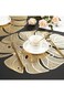 Mabbcoo Leaf Gold Placemats Vinyl Table Place Mats Set of 6, Hollow Out Modern Table Placemats Bulk