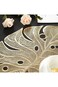 Mabbcoo Leaf Gold Placemats Vinyl Table Place Mats Set of 6, Hollow Out Modern Table Placemats Bulk