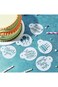 20 Pieces Birthday Cookie Stencil Templates Decoration Cookie Stencil for Birthday Coffee Cake Temp
