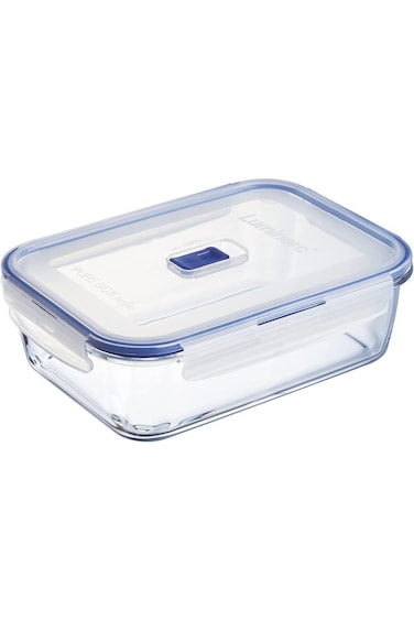 علبة تخزين داجار بيور بوكس ​​مستطيلة الشكل سعة 1970 مل من لومينارك، زجاج شفاف، أزرق، 15 بوصة × 22 × 7.