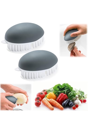 مجموعة فرشاة الخضروات Azonee مكونة من قطعتين، فرشاة بطاطس غير قابلة للانزلاق بشعيرات مزدوجة لتنظيف فعال