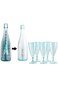 Portable Reusable Plastic Wine and Champagne Glasses Set of 5 Cups with Hard Storage Bottle (Green)