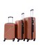 3 Piece ABS Hard side Spinner Iron Rod Luggage Trolley Set