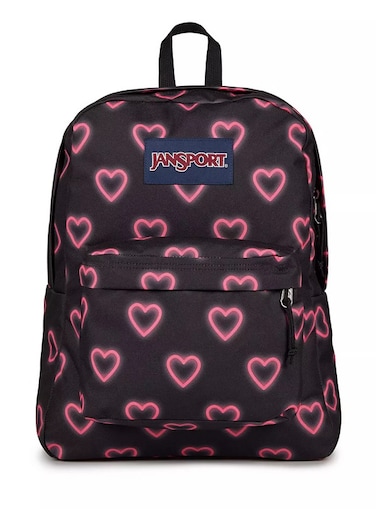 JANSPORT SUPERBREAK  HAPPY HEARTS BLACK