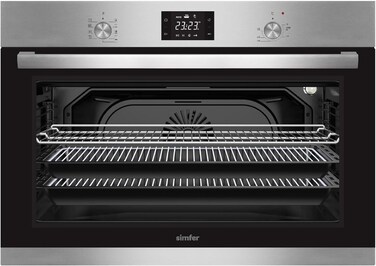 Simfer Built In Electric Oven 90 cm, 10 Functions, 142 Liters, 2 Fans, Steel
