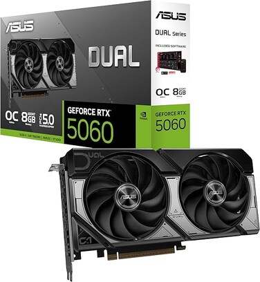 ASUS DUAL GeForce RTX 5060 8GB GDDR7 OC Edition Video Card DUAL-RTX5060-O8G