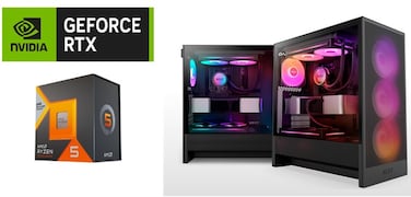 كمبيوتر ألعاب - Ryzen 5 7500X3D / RTX 5070 12GB / 16GB DDR5 / 1TB NVMe SSD - أسود