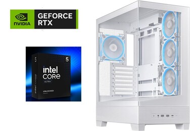 كمبيوتر ألعاب - Intel Ultra 5 / RTX 5060 8GB / 16GB DDR5 / 1TB NVMe SSD - أبيض