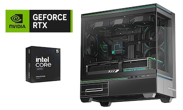Gaming PC Intel Ultra 5 CPU ASUS B860 MOBO RTX 5060 8GB VGA 16GB DDR5 5600MTS 1TB NVMe Gen4 TR 240 Liquid Cooler TL M10 Case TL M12 Fans Windows 11 Pro 650W PSU