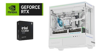 كمبيوتر ألعاب - Intel Ultra 5 / RTX 5060 8GB / 16GB DDR5 / 1TB NVMe SSD - أبيض