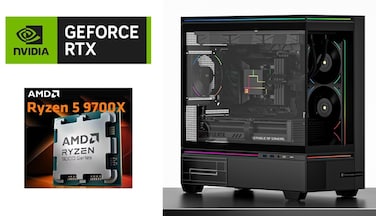 كمبيوتر ألعاب - Ryzen 5 9700 / RTX 5070 12GB / 32GB DDR5 / 1TB NVMe SSD - أسود