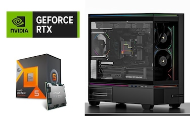كمبيوتر ألعاب - Ryzen 5 7500X3D / RTX 5060 8GB / 16GB DDR5 / 1TB NVMe SSD - أسود