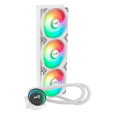 مبرد المعالج السائل AeroCool Oasis L360 ARGB AIO، استهلاك طاقة 300 واط، مشعاع 360 مم، تصميم Mirage مع إضاءة ARGB، 3 مراوح ARGB مقاس 120 مم