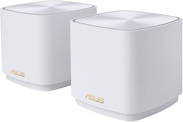 راوتر ASUS ZenWiFi XD5 AX3000 بتقنية واي فاي 6 (عبوة من قطعتين باللون الأبيض)، تغطية تصل إلى 7500 قدم مربع، أمان شبكة بدون اشتراك، رقابة أبوية متقدمة، حماية فورية، VPN
