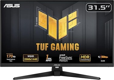 شاشة ASUS TUF Gaming VG32AQA1A سعة 31.5 لتر