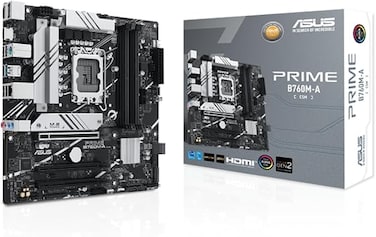 لوحة أم ASUS Prime B760M-A-CSM للأعمال، مقبس Intel LGA 1700 (Intel B760، mATX، ذاكرة DDR5، منفذي PCIe 4.0 M.2، Aura Sync)