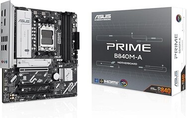 لوحة أم ASUS Prime B840M-A-CSM مقبس AMD AM5 (AMD B840، mATX، ذاكرة DDR5، 3X M.2، PCIe 4.0، Aura Sync)