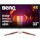 BenQ MOBIUZ EX3210U Gaming Monitor With 2.1 Audio &amp; subwoofer, HDMI 2.1 (32 inch, 4k UHD, IPS, 2160P, 144 Hz 1ms HDR 600, FreeSync Pro, Noise Cancellation, Remote Control) Metallic Grey