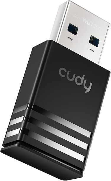 محول واي فاي Cudy AC1300 USB 3.0 لأجهزة الكمبيوتر، دونجل واي فاي USB، 5 جيجاهرتز / 2.4 جيجاهرتز، واي فاي USB 3.0، محول لاسلكي لأجهزة الكمبيوتر المكتبية والمحمولة، متوافق مع أنظمة التشغيل Windows 7/8/8