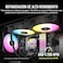 طقم مراوح Corsair iCUE AF140 RGB Elite المزدوجة مقاس 140 مم بتقنية PWM - ثمانية مصابيح LED RGB لكل مروحة - تقنية AirGuide - محمل ديناميكي سائل - وضع دوران المروحة صفر دورة في الدقيقة - وحدة تحكم iCUE