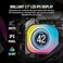 مبرد المعالج السائل Corsair iCUE LINK H100i LCD - نظام تبريد متكامل 240 مم - مراوح QX120 RGB - شاشة IPS LCD مقاس 2.1 بوصة - متوافق مع معالجات Intel LGA 1700 و AMD AM5 - يتضمن وحدة iCUE LINK System Hub