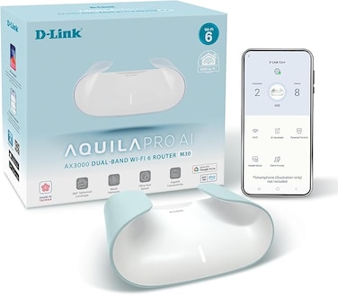 جهاز توجيه D-Link AX3000 WiFi 6 Mesh - تصميم عصري صديق للبيئة - أداء عالي - غني بالميزات - مزود بتقنية الذكاء الاصطناعي - أدوات الرقابة الأبوية - يغطي مساحة تصل إلى 2800 قدم مربع - شبكة قابلة للتوسيع