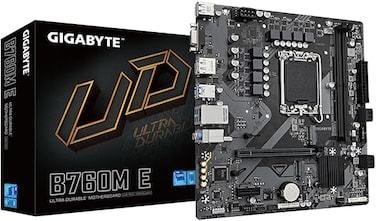 لوحة أم جيجابايت B760M E - تدعم معالجات Intel Core من الجيل الرابع عشر، ووحدة تنظيم جهد 6+1+1 مرحلة، وذاكرة DDR5 بتردد يصل إلى 7200 ميجاهرتز (مع كسر السرعة)، ومنفذي PCIe 4.0 M.2، ومنفذ LAN بسرعة 1 جيج