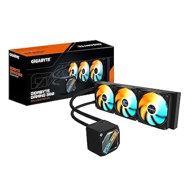مبرد سائل Gigabyte Gaming 360 لوحدة المعالجة المركزية - 3 مراوح ARGB مقاس 120 مم، آلية قفل منزلقة، توصيل متسلسل، متوافق مع Intel LGA 1851 و AMD AM5