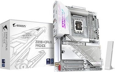 لوحة أم جيجابايت Z890 AORUS Pro ICE Intel Core Ultra (Series 2) LGA 1851، ATX، DDR5، 5X M.2، PCIe 5.0، Thunderbolt 4، WIFI7، 5GbE LAN، EZ-Latch