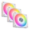 مراوح ليان لي UNI CL120 ARGB 120mm PWM - عبوة ثلاثية - إشارة لاسلكية 2.4 جيجاهرتز RGB وتحكم في مراوح علبة الكمبيوتر - توصيل متسلسل - منطقتان إضاءة - FDB - وحدة تحكم مرفقة ومطلوبة - أبيض (12CL1W3W)