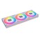 مراوح ليان لي UNI CL120 ARGB 120mm PWM - عبوة ثلاثية - إشارة لاسلكية 2.4 جيجاهرتز RGB وتحكم في مراوح علبة الكمبيوتر - توصيل متسلسل - منطقتان إضاءة - FDB - وحدة تحكم مرفقة ومطلوبة - أبيض (12CL1W3W)