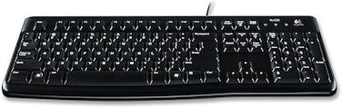 لوحة مفاتيح لوجيتك 920002478 K120 المكتبية السلكية المريحة، USB (أسود)