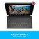 حافظة لوحة مفاتيح Logitech Rugged Folio - لجهاز iPad (الجيل السابع والثامن والتاسع) مع موصل ذكي ولوحة مفاتيح متينة مقاومة للانسكاب، لوحة مفاتيح ARA، لون جرافيت