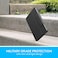 حافظة لوحة مفاتيح Logitech Rugged Folio - لجهاز iPad (الجيل السابع والثامن والتاسع) مع موصل ذكي ولوحة مفاتيح متينة مقاومة للانسكاب، لوحة مفاتيح ARA، لون جرافيت